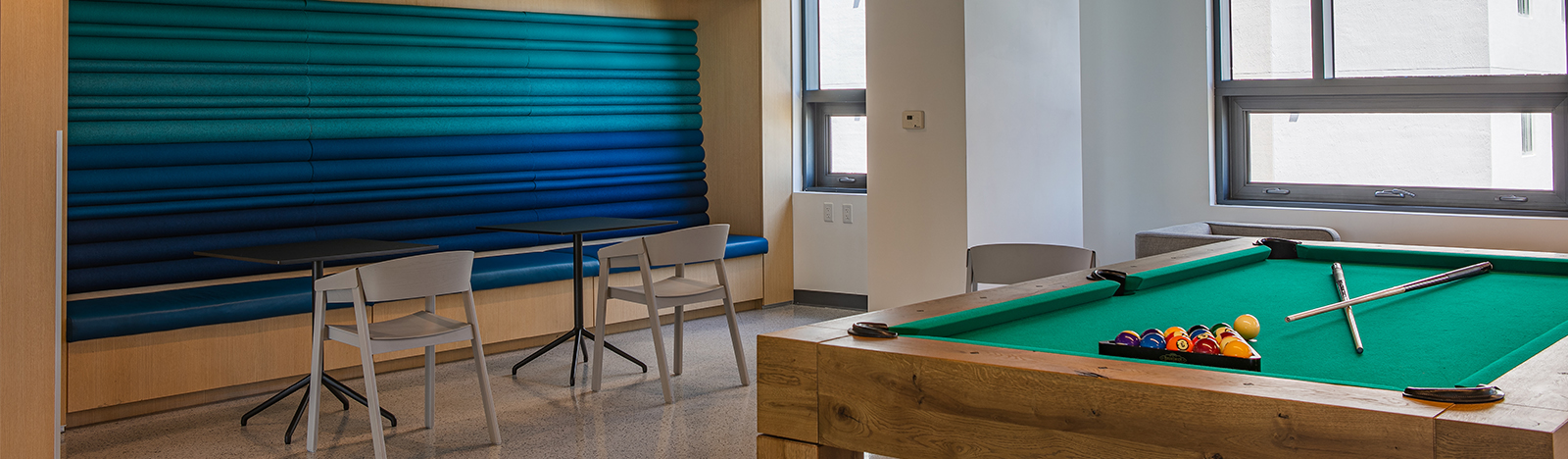 Resident lounge featuring a pool table