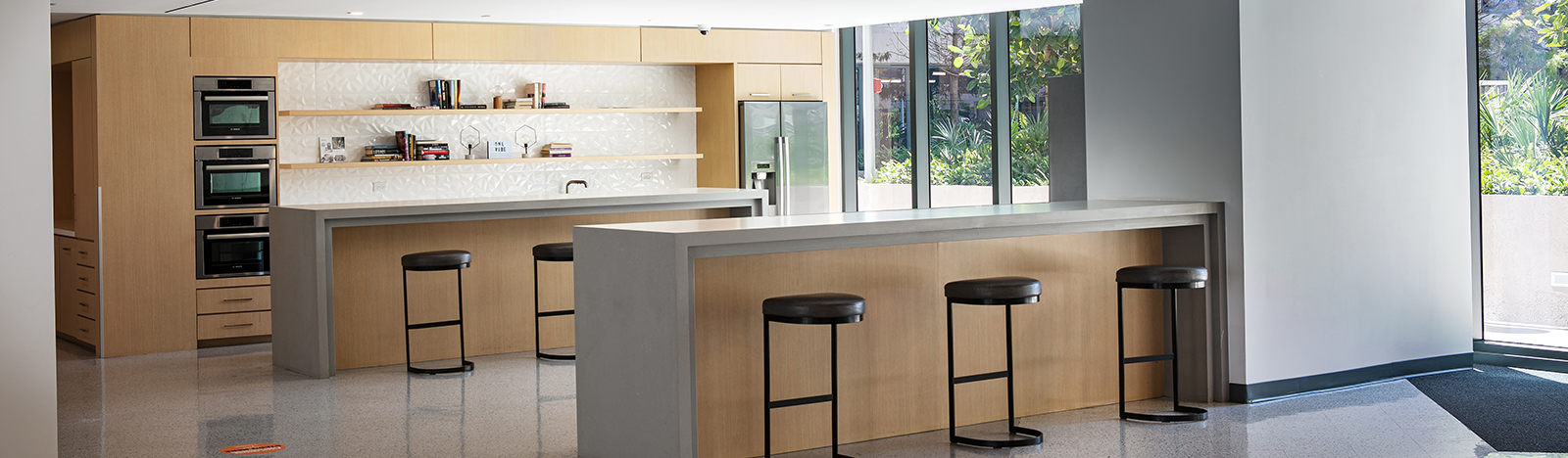 Resident lounge featuring bar seating