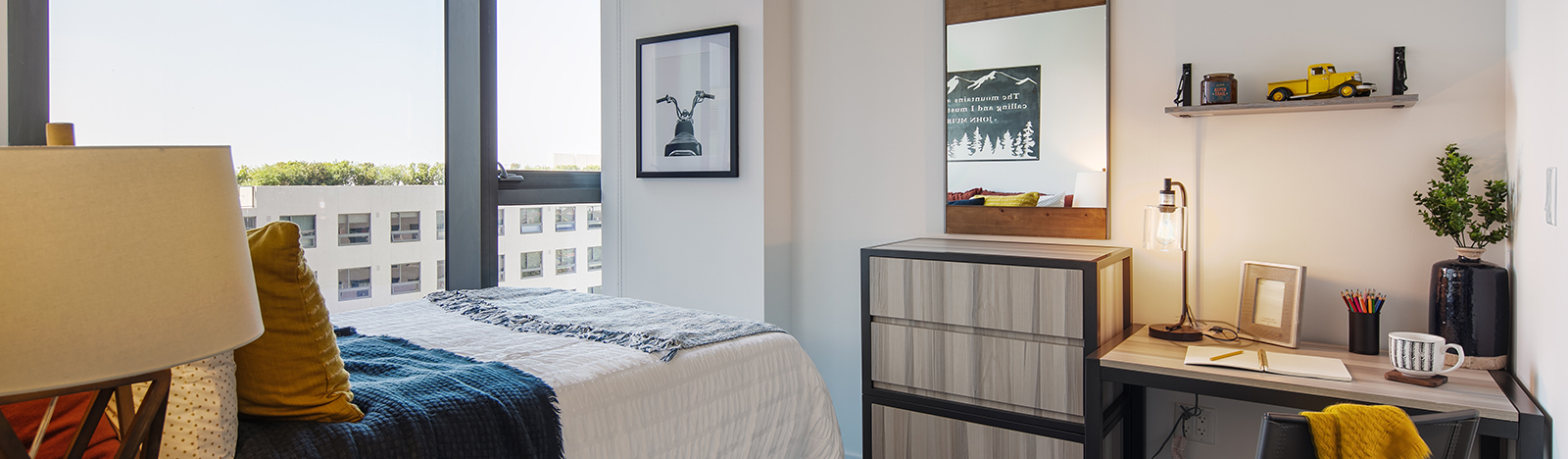 Furnished apartment bedroom