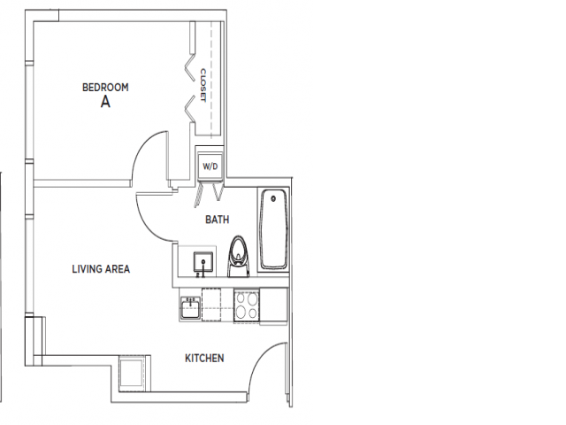 The Alton 5 - 1x1 Floor plan