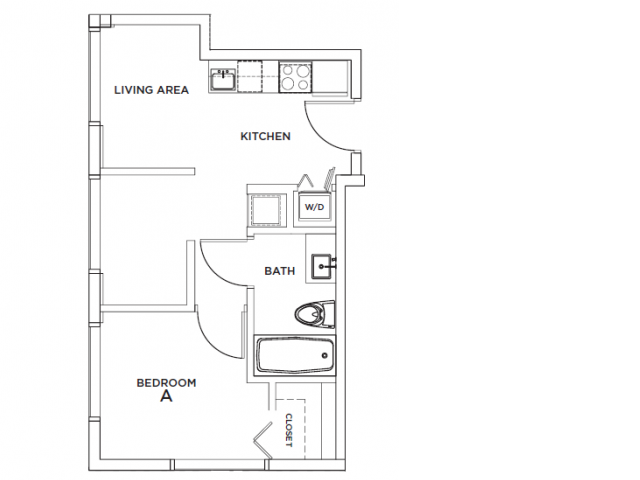 The Alton 6 - 1x1 Floor plan
