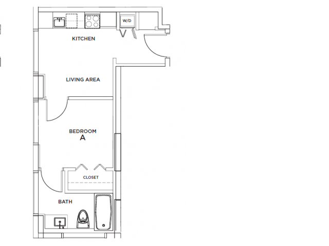 The Alton 7 - 1x1 Floor plan