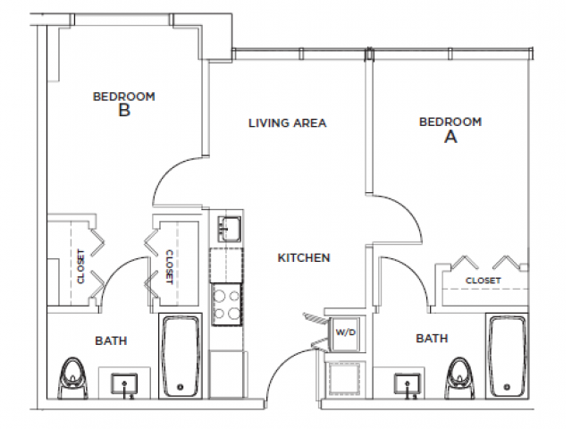 The Brickell 2 - 2x2 Floor plan