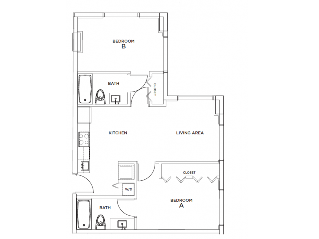 The Biscayne 3 - 2x2 Floor plan