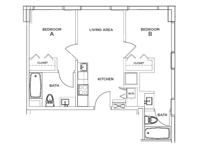 The Brickell 3 - 2x2 Floor plan