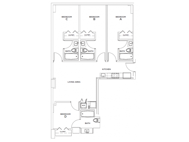 The District 2 - 4x4 Floor plan
